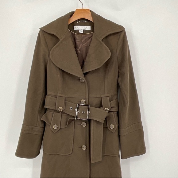 Laundry By Shelli Segal Brown Dress Peacoat Wool Size 10 - Picture 3 of 9